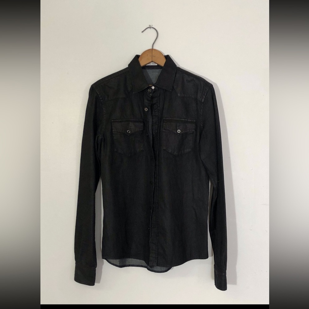 Tomas Maier waxed cotton western shirt